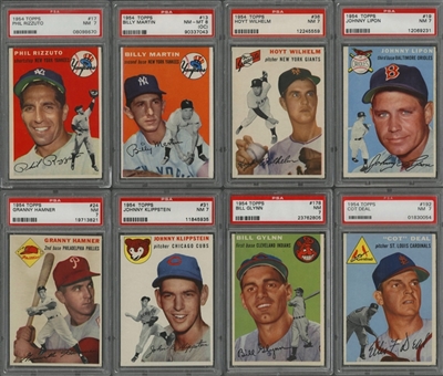 1954 Topps PSA-Graded Collection (15) Including Martin, Rizzuto and Wilhelm